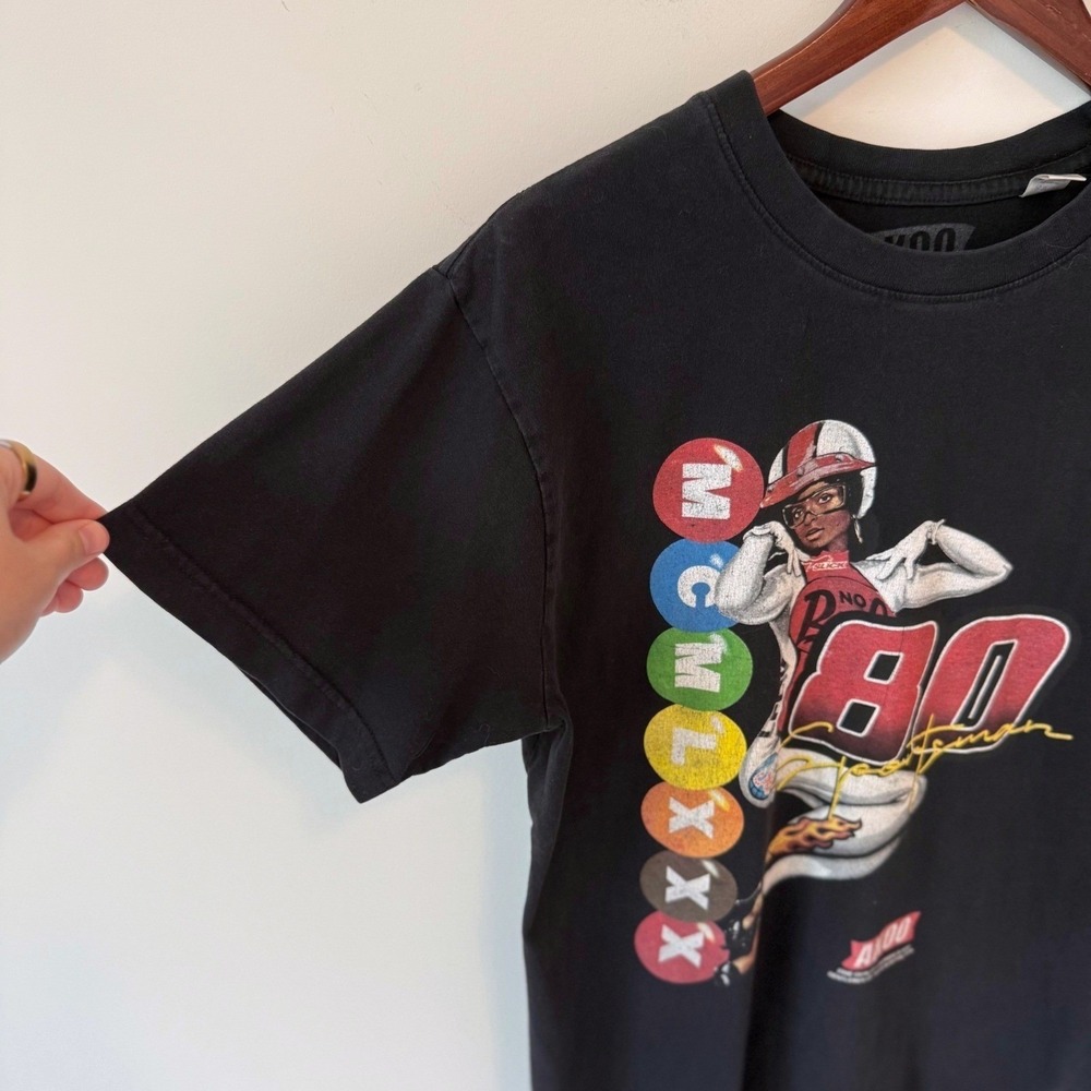 AKOO Mens Size Medium Black Nascar Graphic T Shirt Streetwear Y2K Vintage - Picture 3 of 7